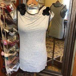 Gray and black rose tank top